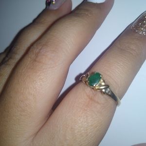 10k green birthstone ring
